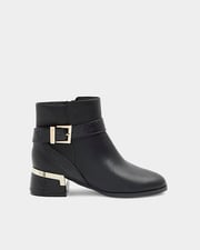 River Island Girls Heeled Boots Buckle Detail