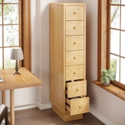 5-Drawer Chest, Wood Narrow Dresser Storage Chest of Drawers