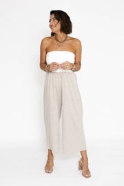 Anabelle Strapless Romper in Ivory/Sahara Tiger