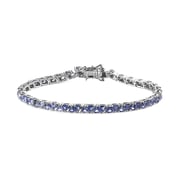 D'Joy Tanzanite Tennis Bracelet in Platinum Over Sterling Silver (7.25 In) 5.75 ctw
