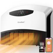 GiveBest 1500W WiFi Electric Floor/Wall Mount Heater - Remote Control & 3 Heating Modes (White)