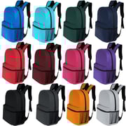 17" Kids Basic Wholesale Backpack in 12 Colors With Side Pocket - Bulk Case of 24 Backpacks