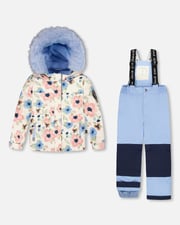 Two-Piece Discover Snowsuit With Printed Jacket Light Blue