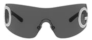 Dolce & Gabbana DG 2298B 05/87 Shield Metal Black Sunglasses with Grey Lens
