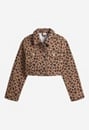 Cheetah Cropped Denim Jacket