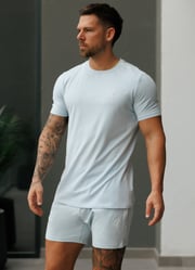 Gym King Taped Jersey Tee - Sky Blue