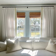 Liz Linen Curtains with Border Trim (Sold per Pair)