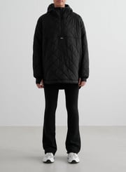 Black Oversized Quilted Anorak