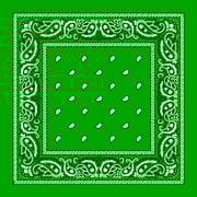 Classic Paisley Bandana Imported, 22X22, 12 Pieces, Kelly Green