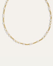 Pearl and Gold Beaded Adjustable Choker Necklace