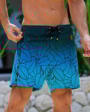 Black Leaf Aqua Swim Trunks - 5"