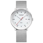 Doppio Solar, Polished Steel, 41 mm, Stainless Steel Mesh