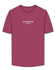 The Mens Tee - Berry - Heat Bootcamp - Center Chest Stacked - White