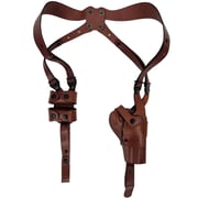 Leather Roto-Shoulder Holster with a Harness and Double Speedloader Pouch