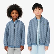 Kids' High-Neck Zip-Up Paris Monogram Sweatshirt