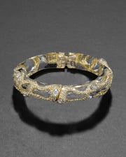 Liquid Lucite Crystal Pave Hinge Bracelet- Clear