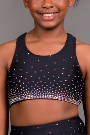 On the Go Sports Bra in Black Crystal