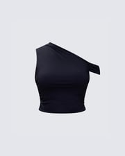 Eirene Black Asymmetrical Top