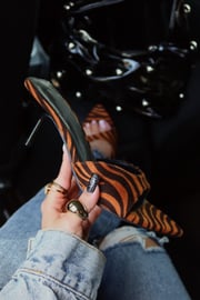 Myra Mid Heel Mules - Tiger