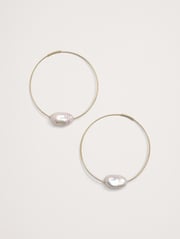 Telaio Baroque Pearl Hoop Earrings by Aureus + Argent