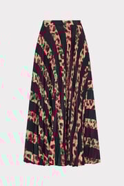 Otha Leopard Print Pleated Skirt