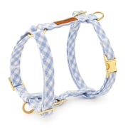 Sky Blue Gingham Dog Harness