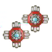 HEIDI DAUS®"Southwest Sparkle" Crystal & Enamel Button Earrings