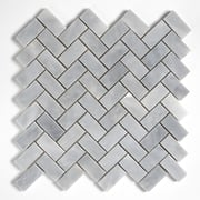 Bardiglio Light Honed Espiga 1x2 Marble Mosaic 11x11