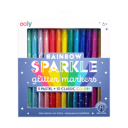 Rainbow Sparkle Glitter Markers - Set of 15