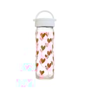 16oz Glass Bottle with Classic Cap and Silicone Sleeve, Hearts