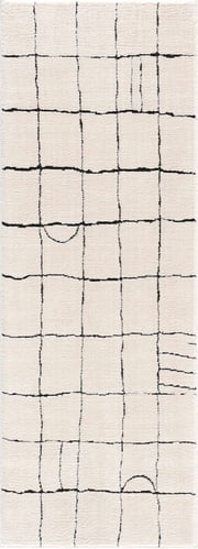 Keanu Off-White Grid Shag Rug - Limited Edition