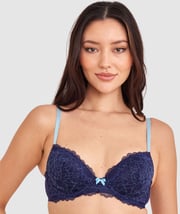 Sexy Basics Lace Underwire Bra - Navy