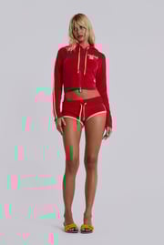 Three Velour Mini Runner Shorts