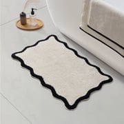 Kos Scalloped Bath Mat - Black