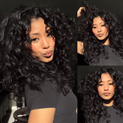 Extra 60% OFF| Glueless Frizzy Loose Wave Human Hair Clear HD Lace Front Bouncy Curly Wigs Flash Sale