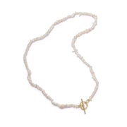 Polly Sayer Beach Pearl T Bar Necklace 18ct Gold Plate