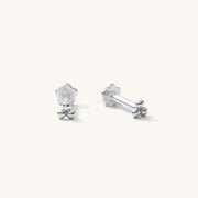 Triple Ball Flat Back Stud Earring