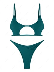 ZAFUL Ribbed Star Shaped Cutout Bikini Swimwear