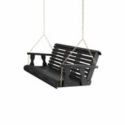 Amish Casual 3 Foot Roll Back Porch Swing in Black Stain with Clearcoat