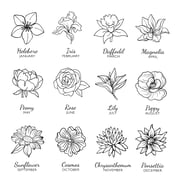 Personalised Round Birth Flower Keyring