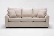 Jaylen II Sand Beige Fabric 88" Queen Sleeper Sofa | Loose Reversible Back