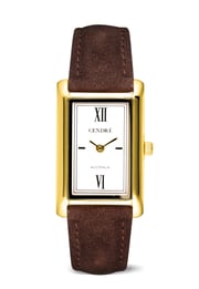 Kelly Watch | White | Chocolate Suede