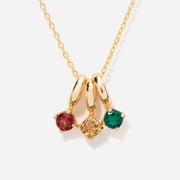 Three Round Birthstone Necklace