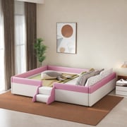Floor Upholstered Bed With Stairs