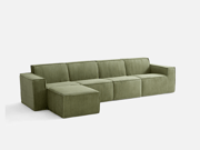 Pop-Seat 4 Seats with Ottoman, Compressed Self-Inflating Foam Sofa, Boneless Couch