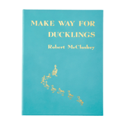 Make Way For Ducklings Teal Blue Italian Leather Book-- Can Be Personalized