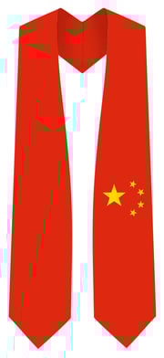 China Graduation Stole -  China Flag Sash