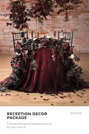 Pre-Arranged Wedding Flower Packages in Moody Burgundy & Black