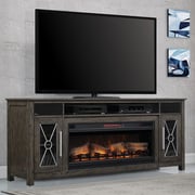 Heathrow 76-in Electric Fireplace TV Stand in Tifton Oak