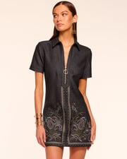 Kristen Embroidered Denim Mini Dress